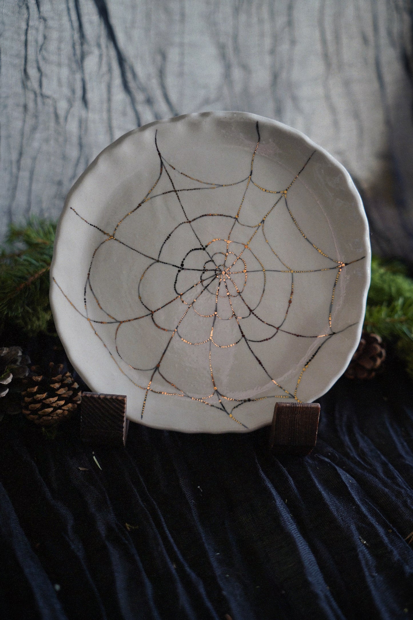 Golden Web Ritual Set — Mug & Saucer (150ml)