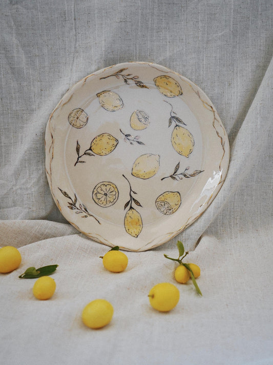 Hand-Painted Lemon Garden Plate