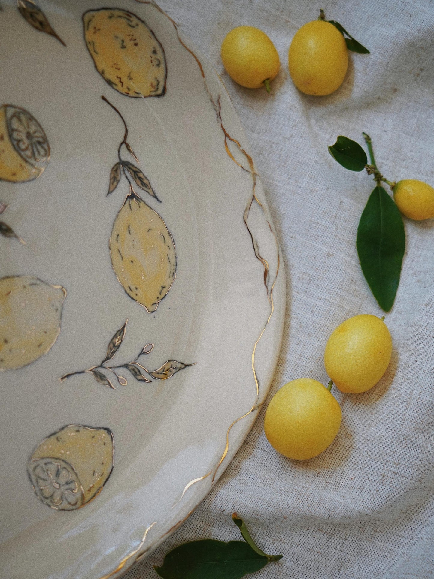 Hand-Painted Lemon Garden Plate