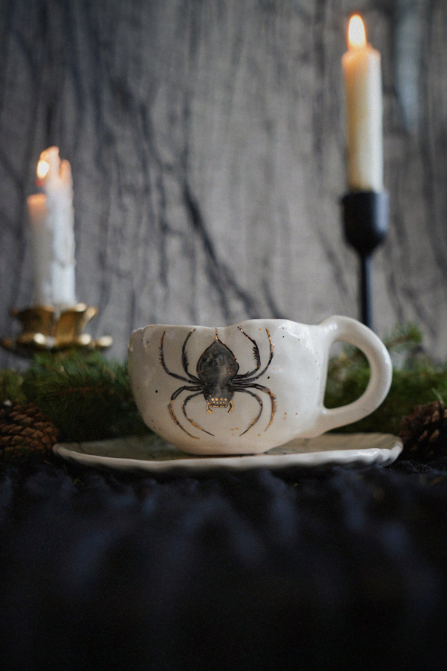 Golden Web Ritual Set — Mug & Saucer (150ml)