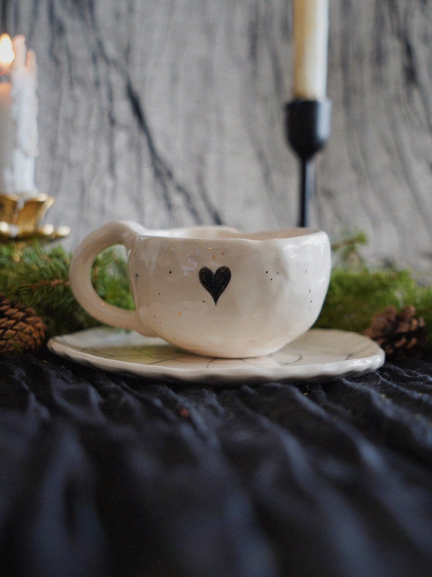 Golden Web Ritual Set — Mug & Saucer (150ml)