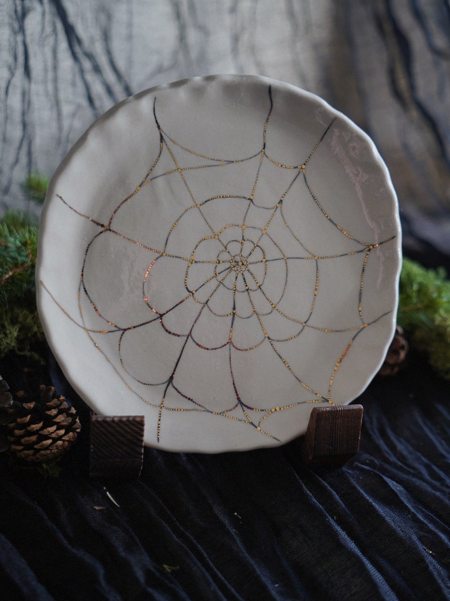 Golden Web Ritual Set — Mug & Saucer (150ml)