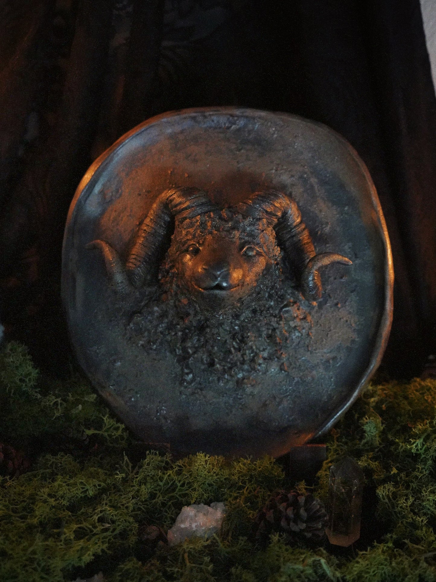 Ram Spirit — incense holder / wall piece