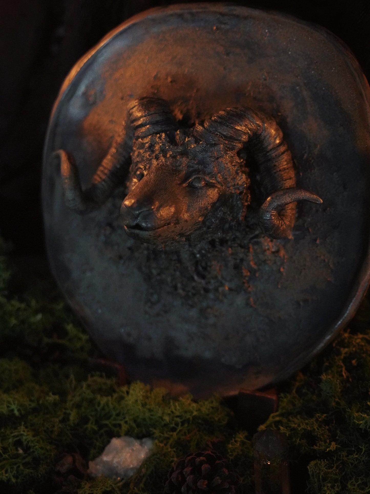 Ram Spirit — incense holder / wall piece