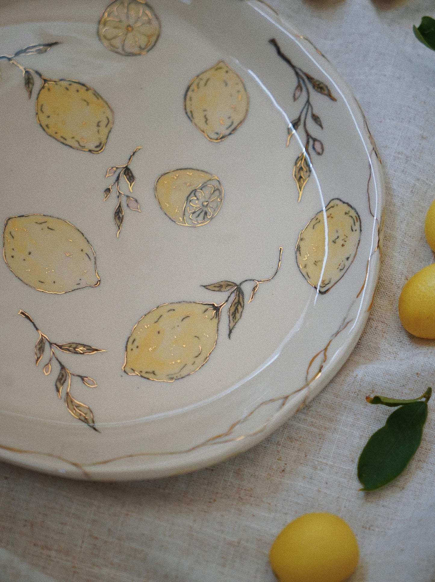 Hand-Painted Lemon Garden Plate