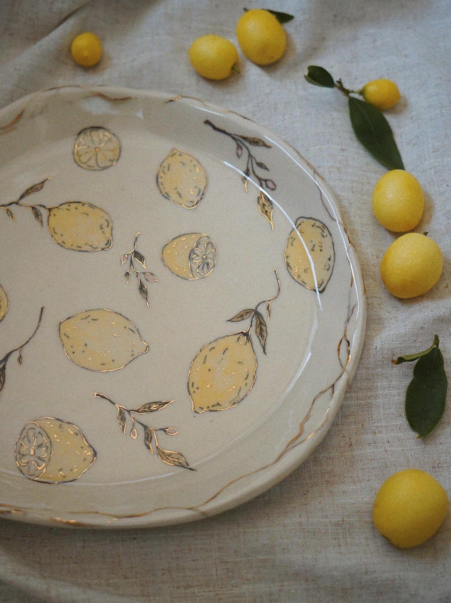 Hand-Painted Lemon Garden Plate